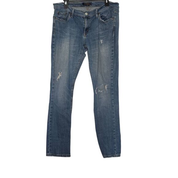 Levi's Junior's Size 15 Blue Too Superlow 524 Distressed Relaxed Jeans - Picture 1 of 5
